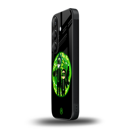 rick and morty schwifty back phone cover | glass case for samsung galaxy s24 plus