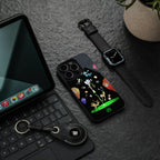 rick and morty amoled back phone cover | glass case for iphone 16 pro max