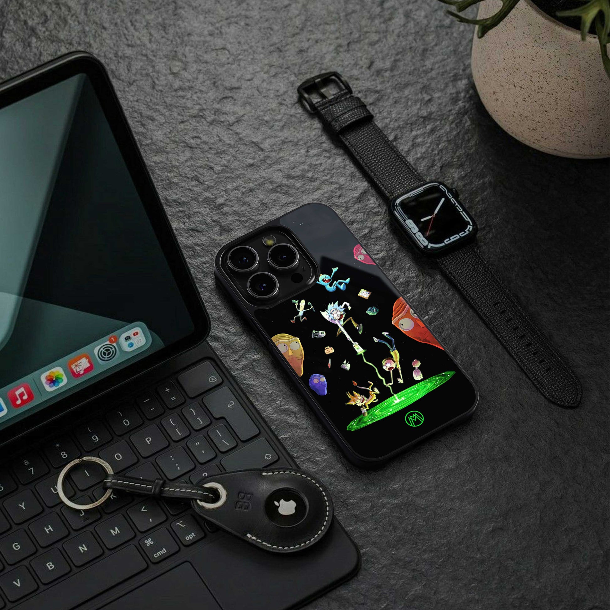 rick and morty amoled back phone cover | glass case for samsung galaxy s24 ultra