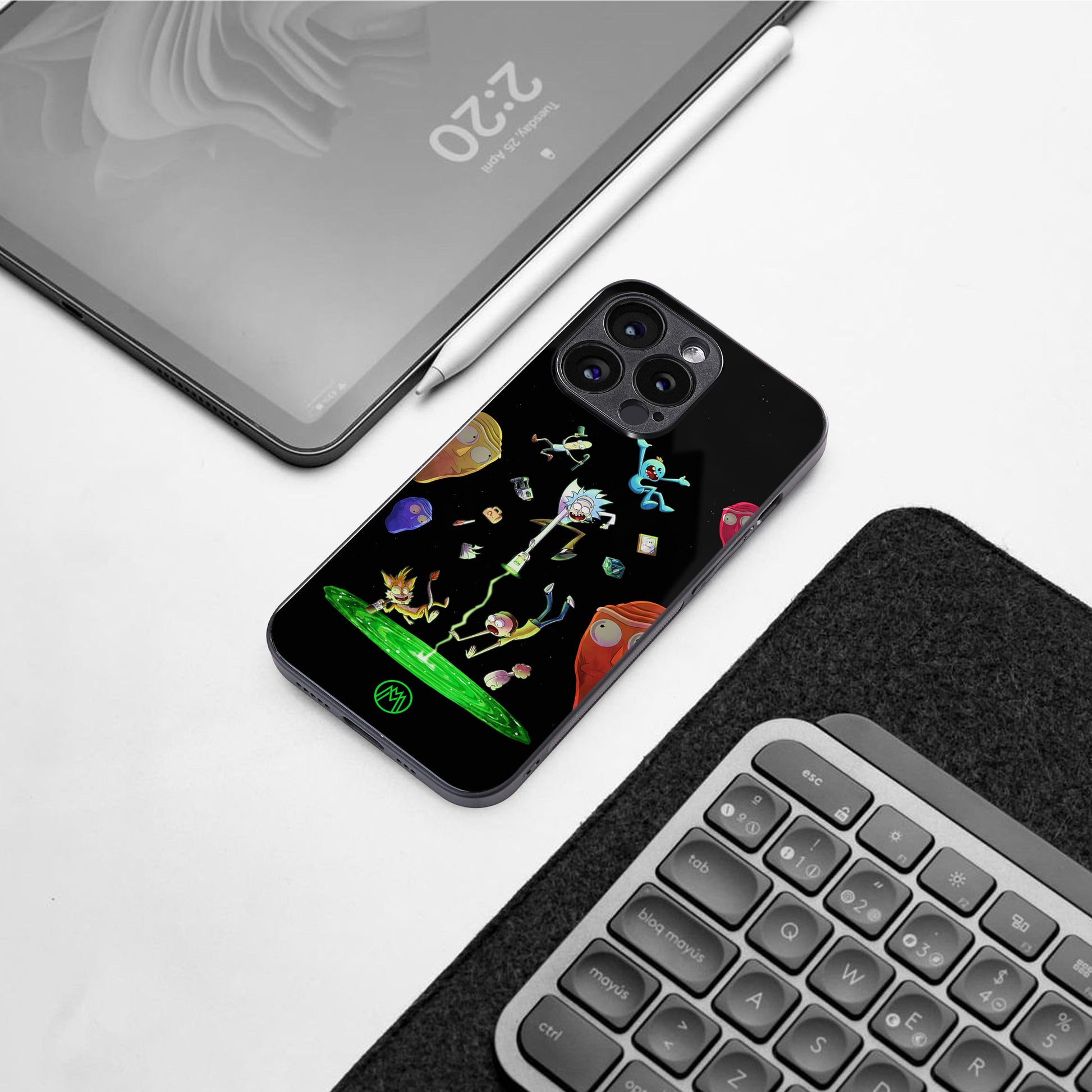 rick and morty amoled back phone cover | glass case for google pixel 8 pro