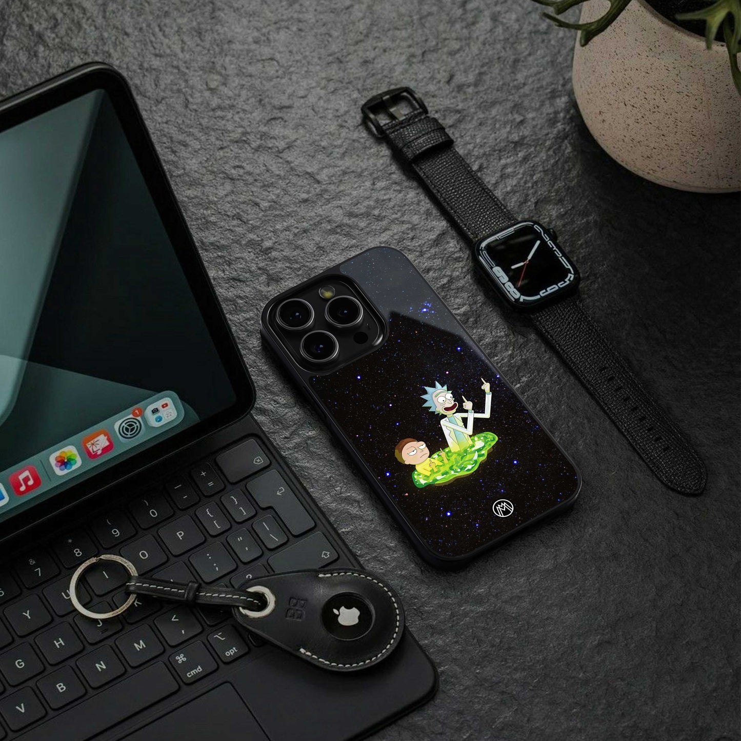 rick and morty fo aesthetic back phone cover | glass case for samsung galaxy s23 plus