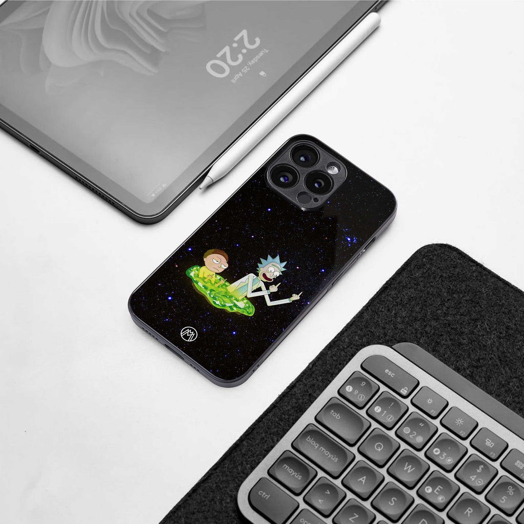 rick and morty fo aesthetic back phone cover | glass case for oneplus nord 3