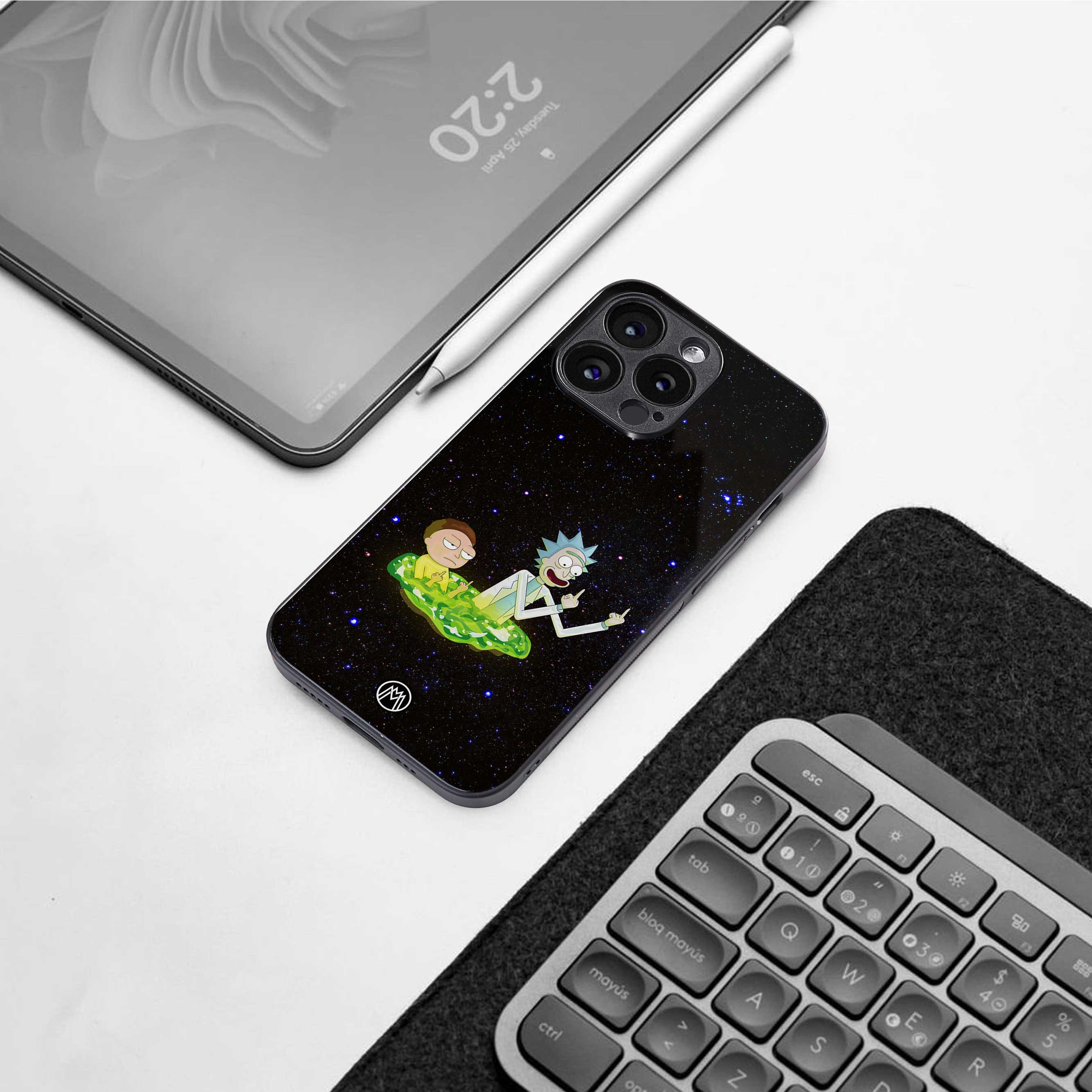 rick and morty fo aesthetic back phone cover | glass case for oneplus nord 3