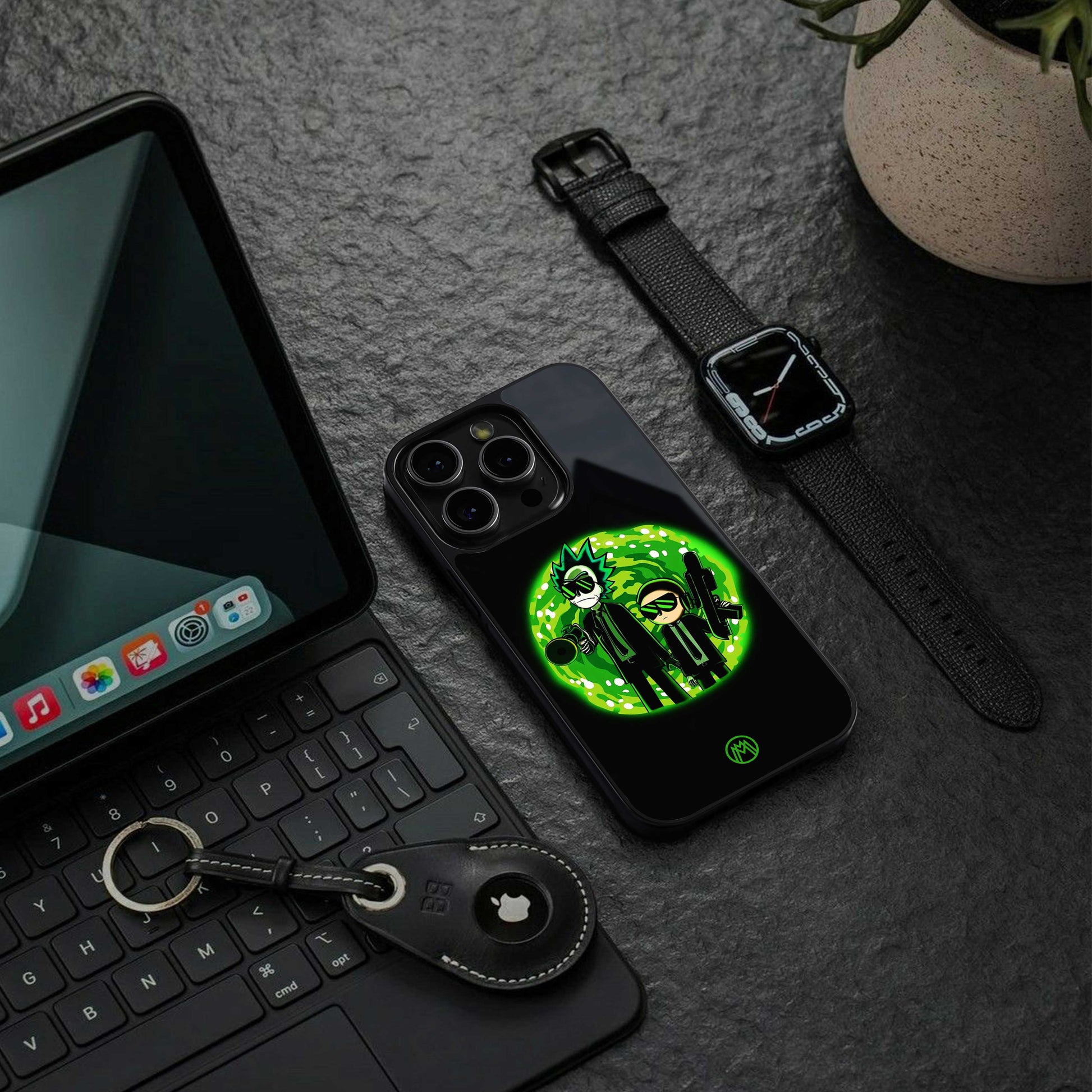 rick and morty schwifty back phone cover | glass case for samsung galaxy s24 plus