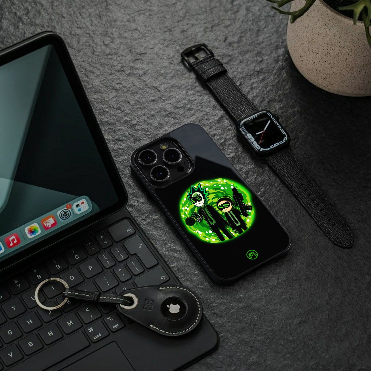 rick and morty schwifty back phone cover | glass case for iphone 16 pro max