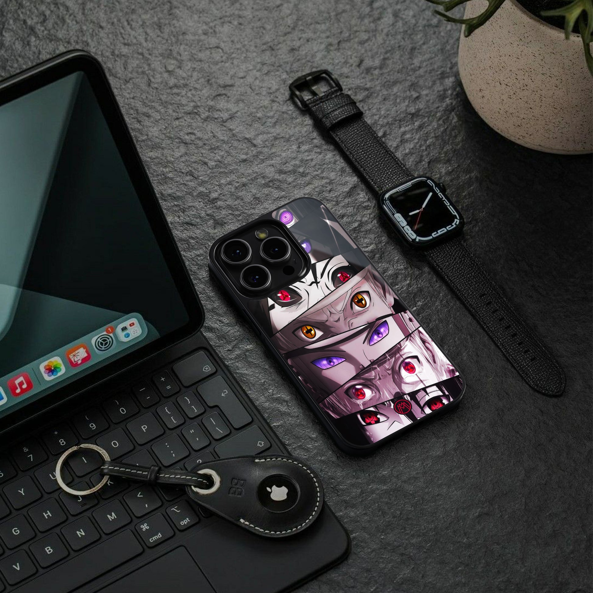 rinnegan back phone cover | glass case for iphone 16 pro max