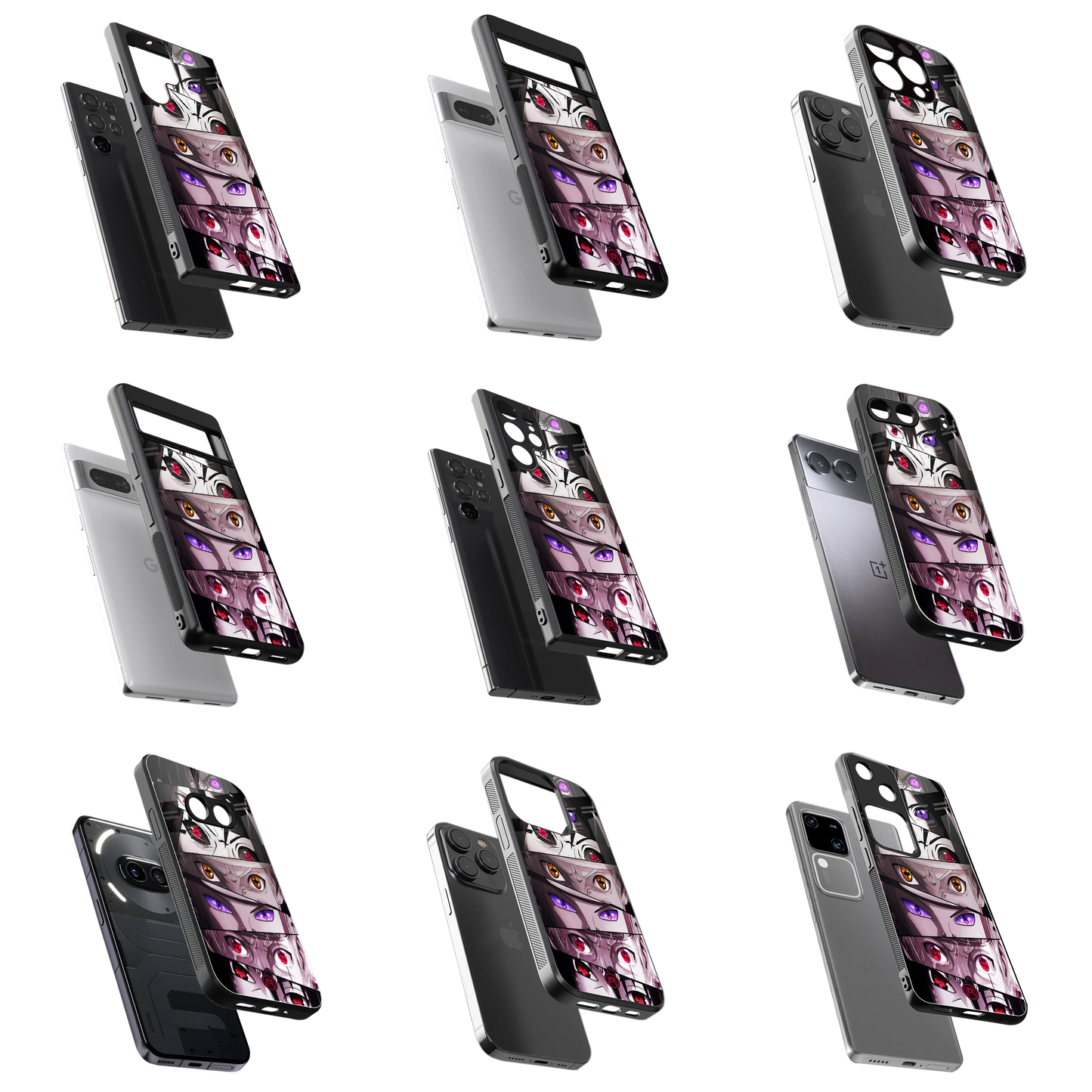 Durable Glass Back Mobile Case for iPhone, Samsung, OnePlus, Google Pixel, Redmi, Vivo, Oppo