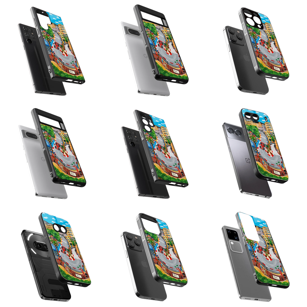 Durable Glass Back Mobile Case for iPhone, Samsung, OnePlus, Google Pixel, Redmi, Vivo, Oppo