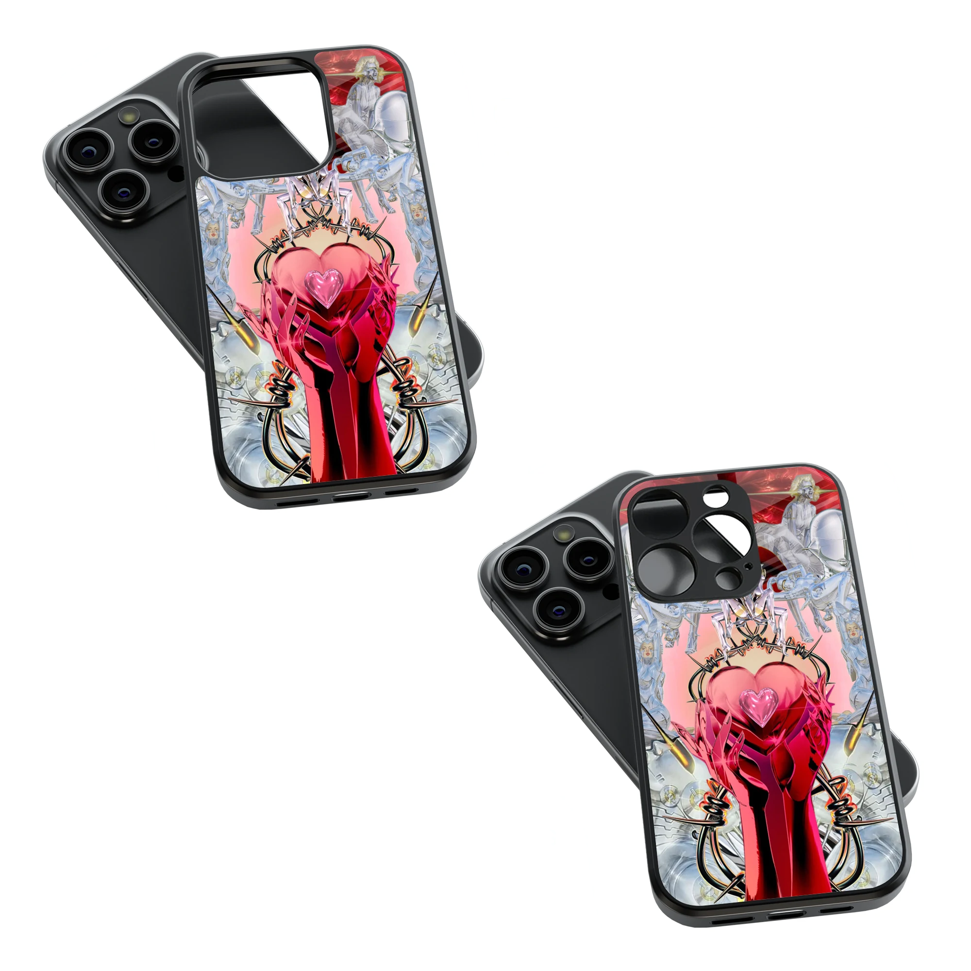 Trendy Glass Back Mobile Case for iPhone, Samsung, Redmi, OnePlus, Google Pixel, Motorola