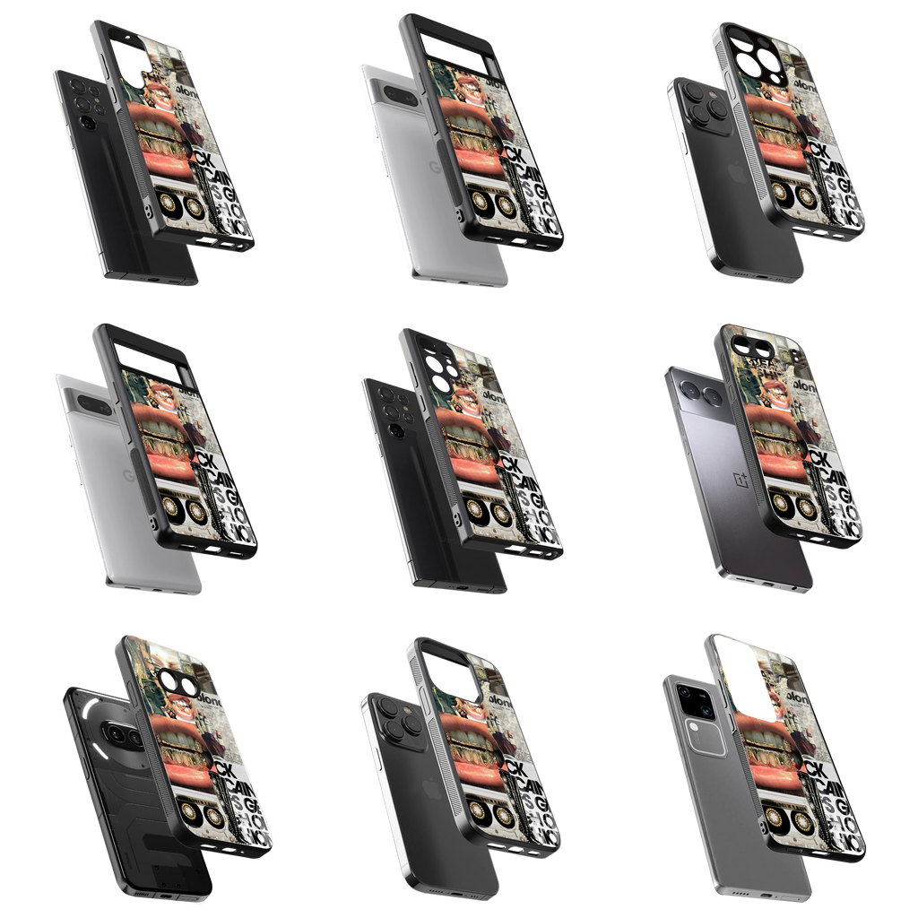 Durable Glass Back Mobile Case for iPhone, Samsung, OnePlus, Google Pixel, Redmi, Vivo, Oppo
