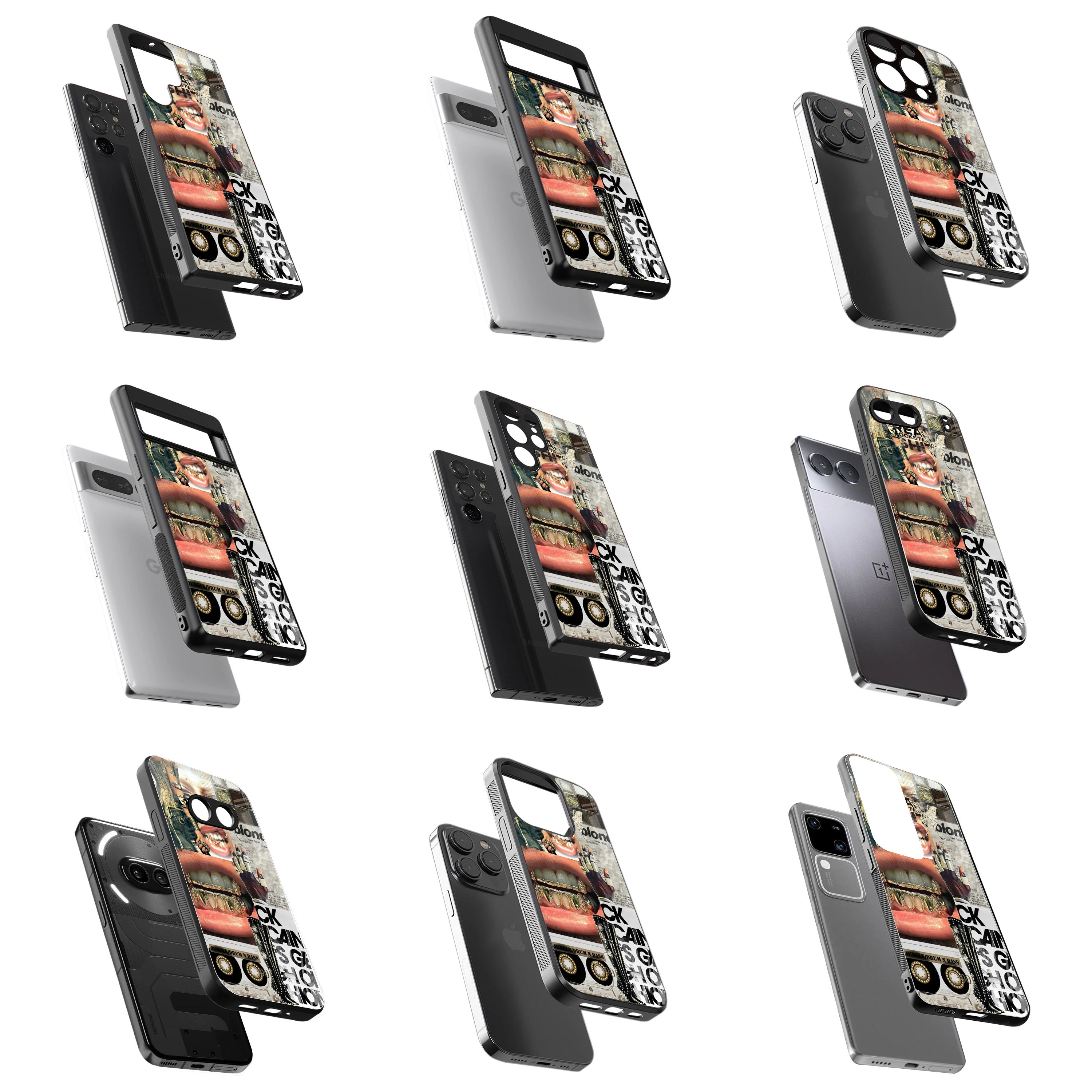 Durable Glass Back Mobile Case for iPhone, Samsung, OnePlus, Google Pixel, Redmi, Vivo, Oppo