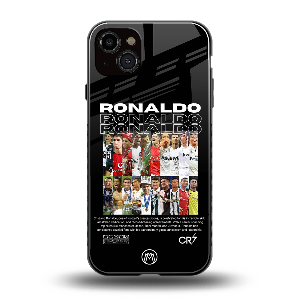 ronaldo back phone cover | glass case for iphone 15 plus