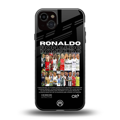 ronaldo back phone cover | glass case for iphone 15 plus