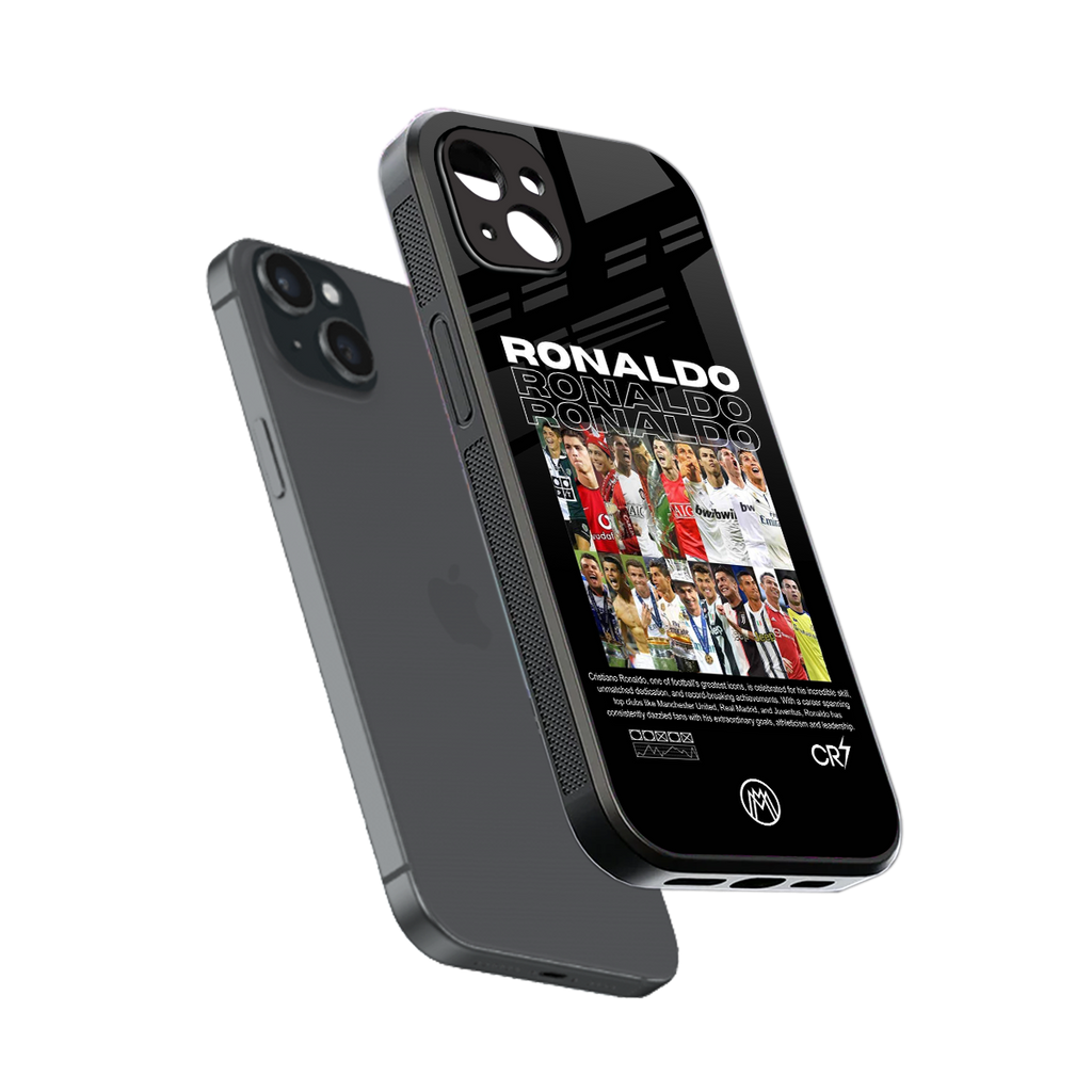 ronaldo back phone cover | glass case for iphone 15 plus