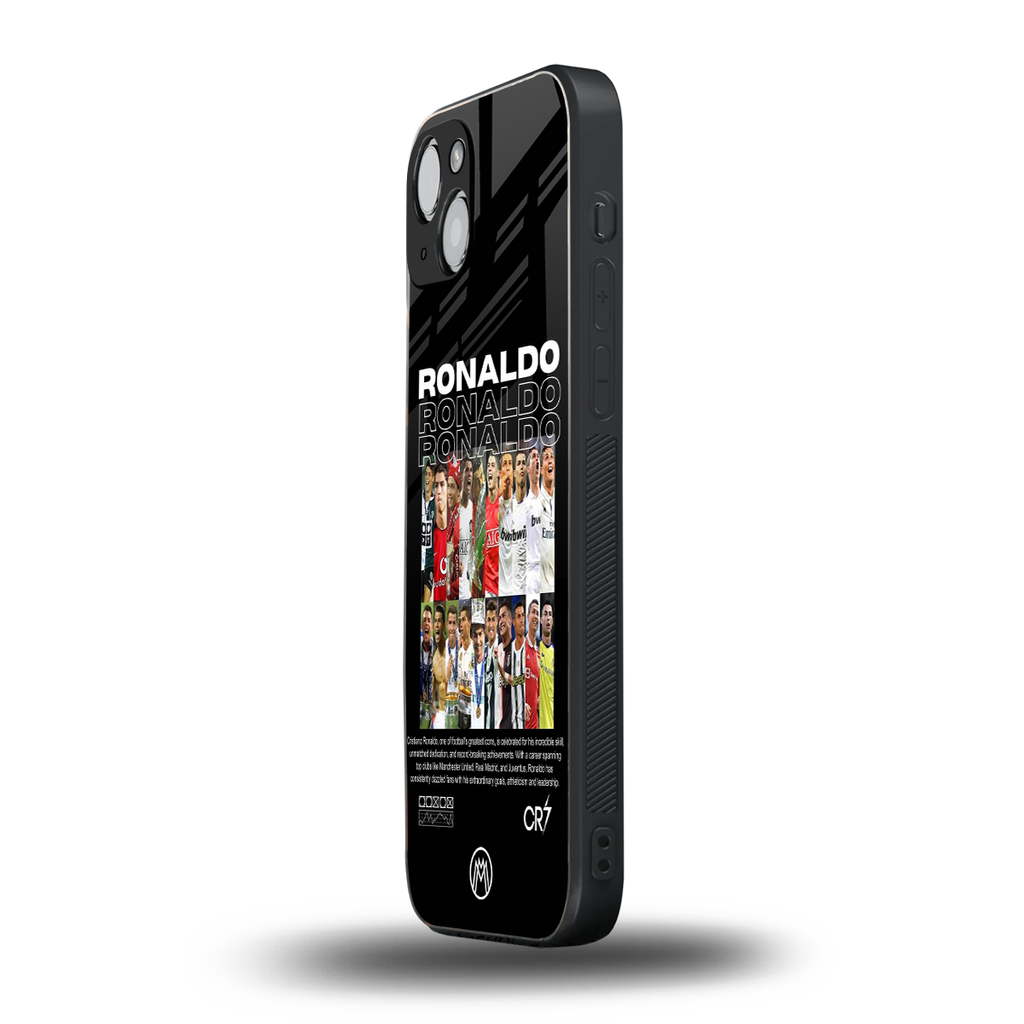ronaldo back phone cover | glass case for iphone 15 plus
