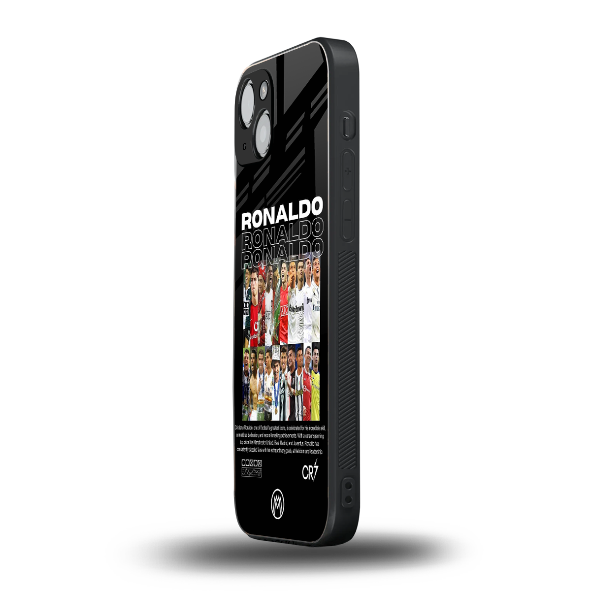 ronaldo back phone cover | glass case for iphone 15 plus
