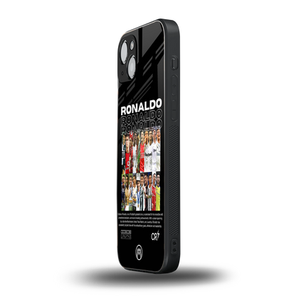 ronaldo back phone cover | glass case for iphone 15 plus