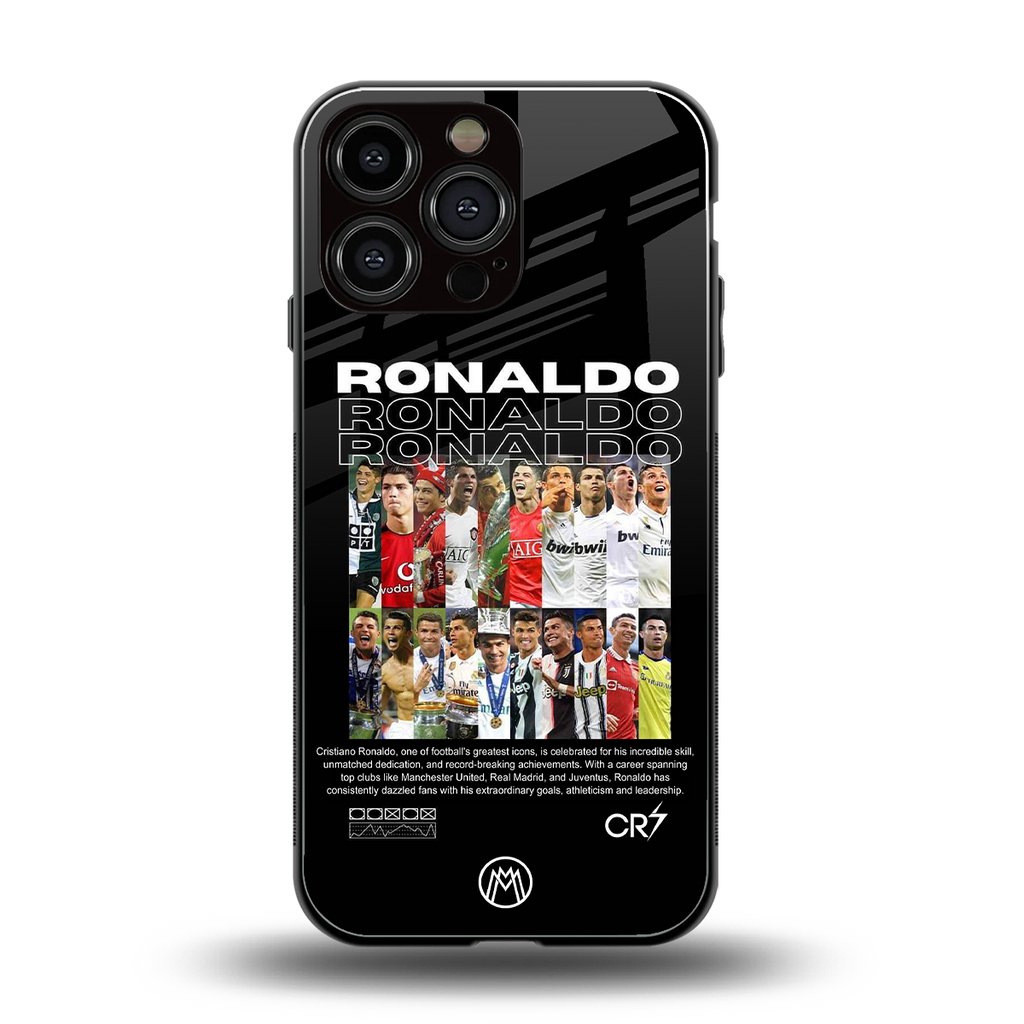 ronaldo back phone cover | glass case for iphone 15 pro max