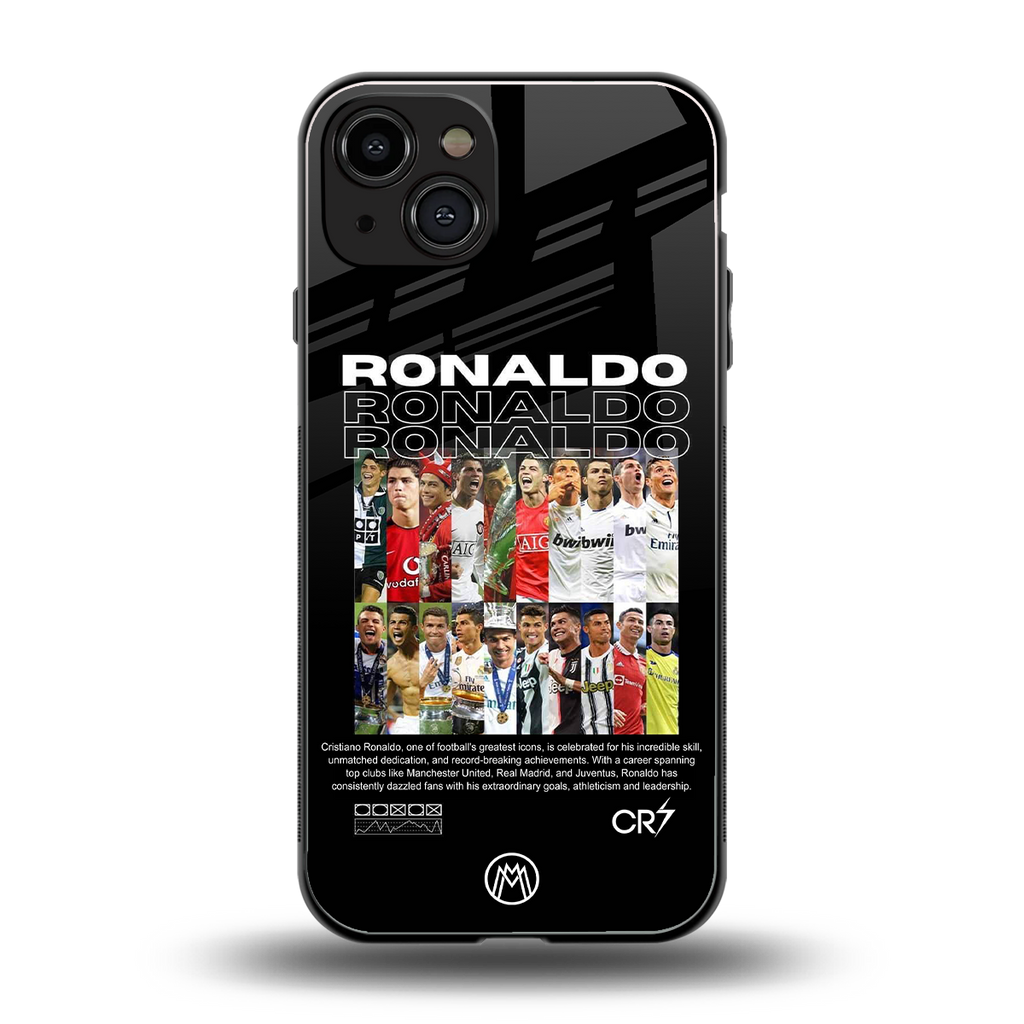 ronaldo back phone cover | glass case for iphone 15