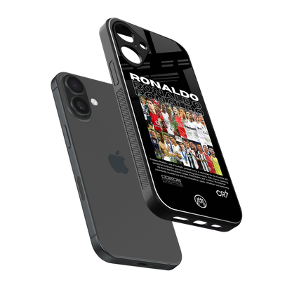 ronaldo back phone cover | glass case for iphone 16 plus