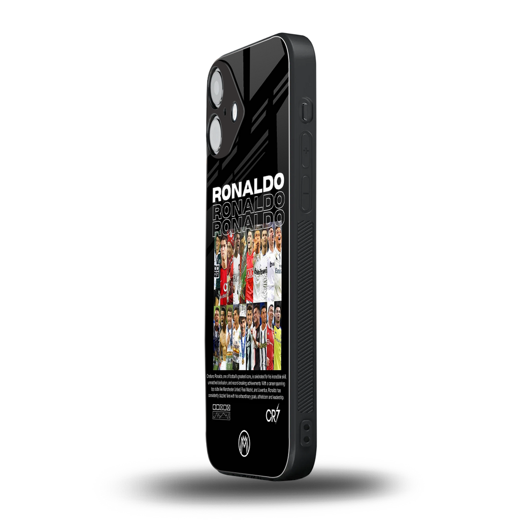 ronaldo back phone cover | glass case for iphone 16 plus