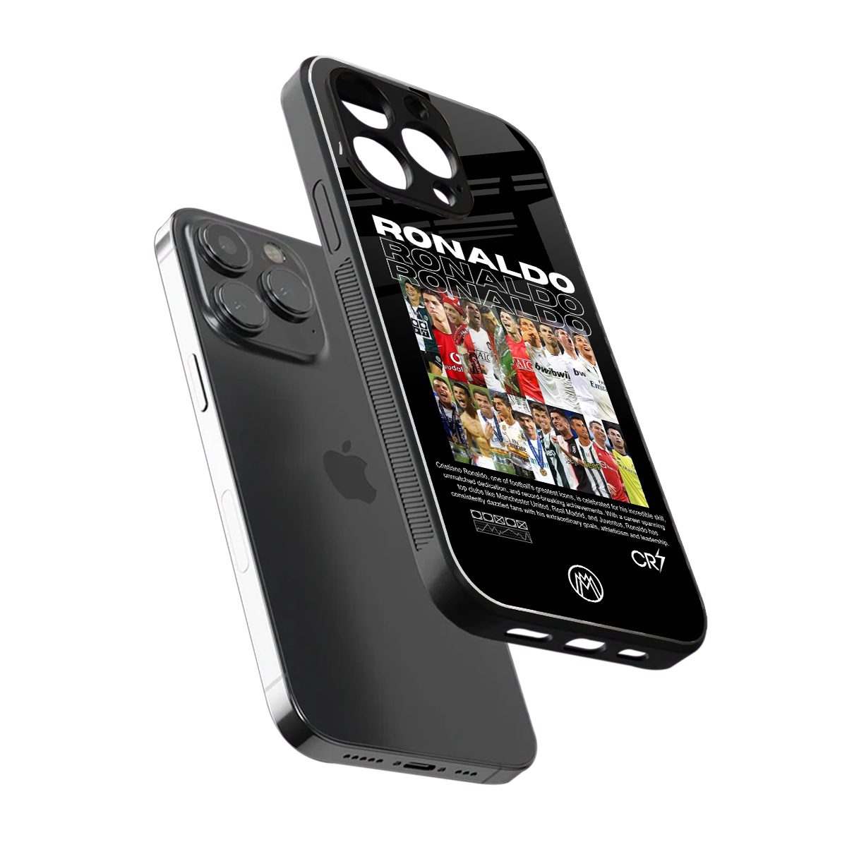 ronaldo back phone cover | glass case for iphone 16 pro max