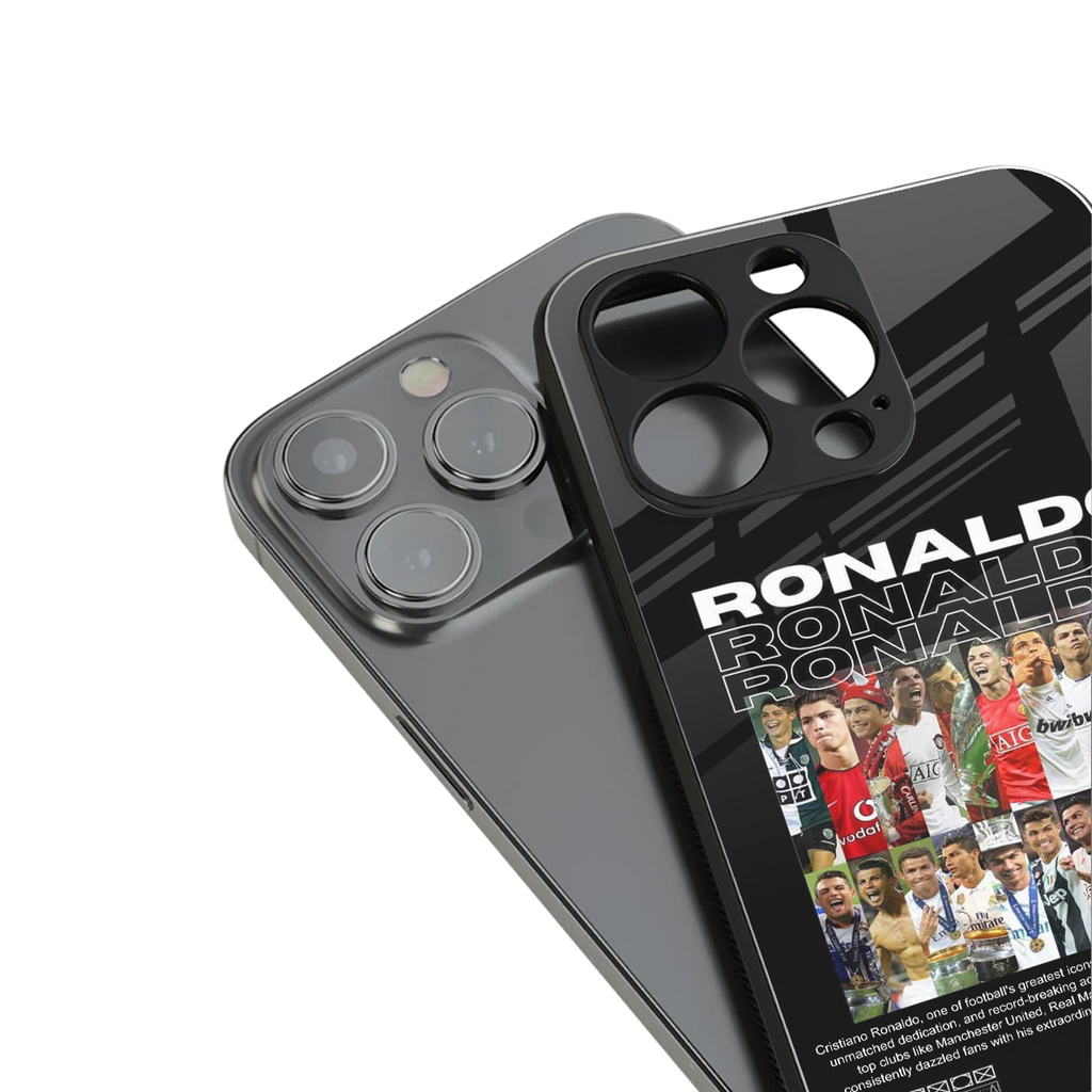 ronaldo back phone cover | glass case for iphone 16