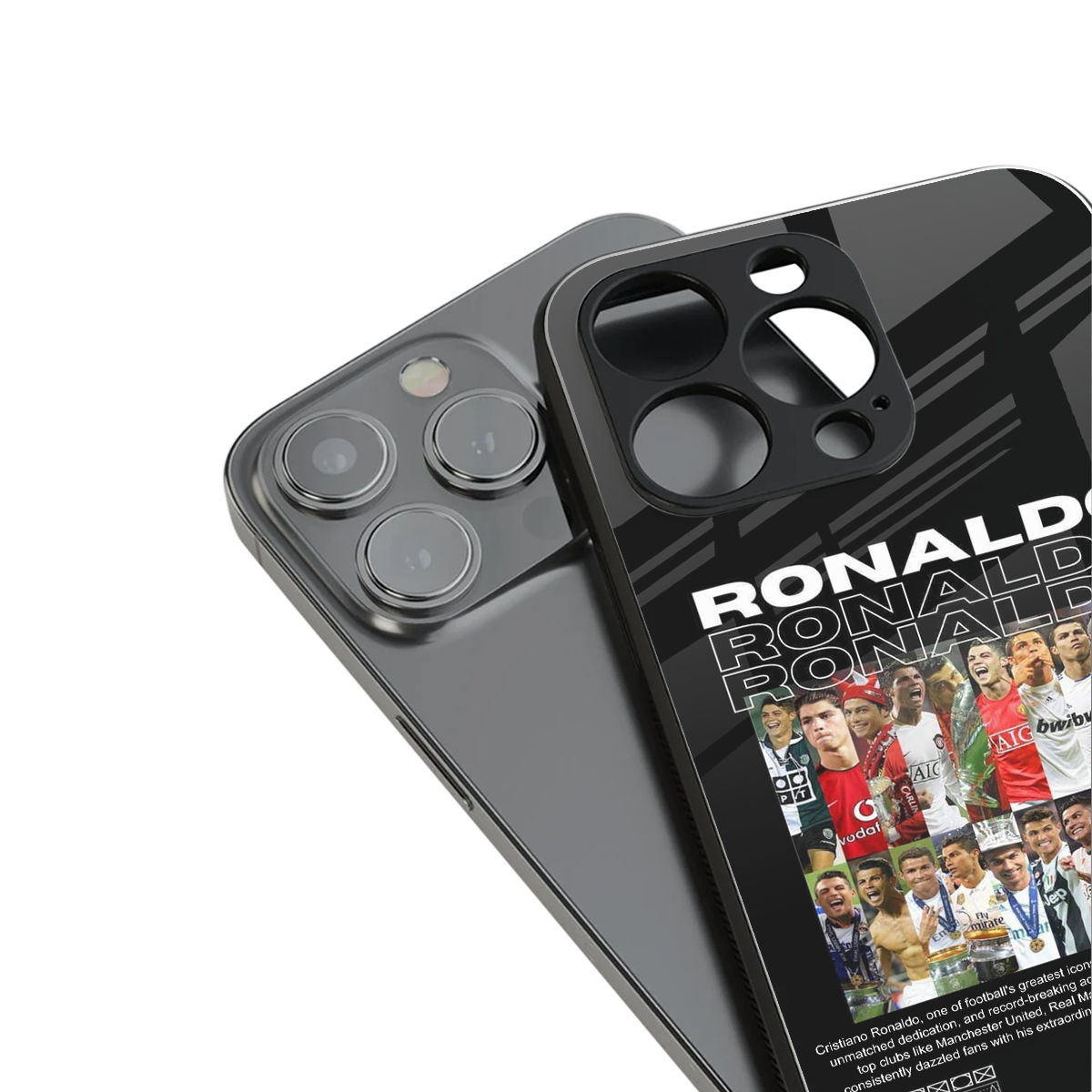 ronaldo back phone cover | glass case for iphone 15 plus
