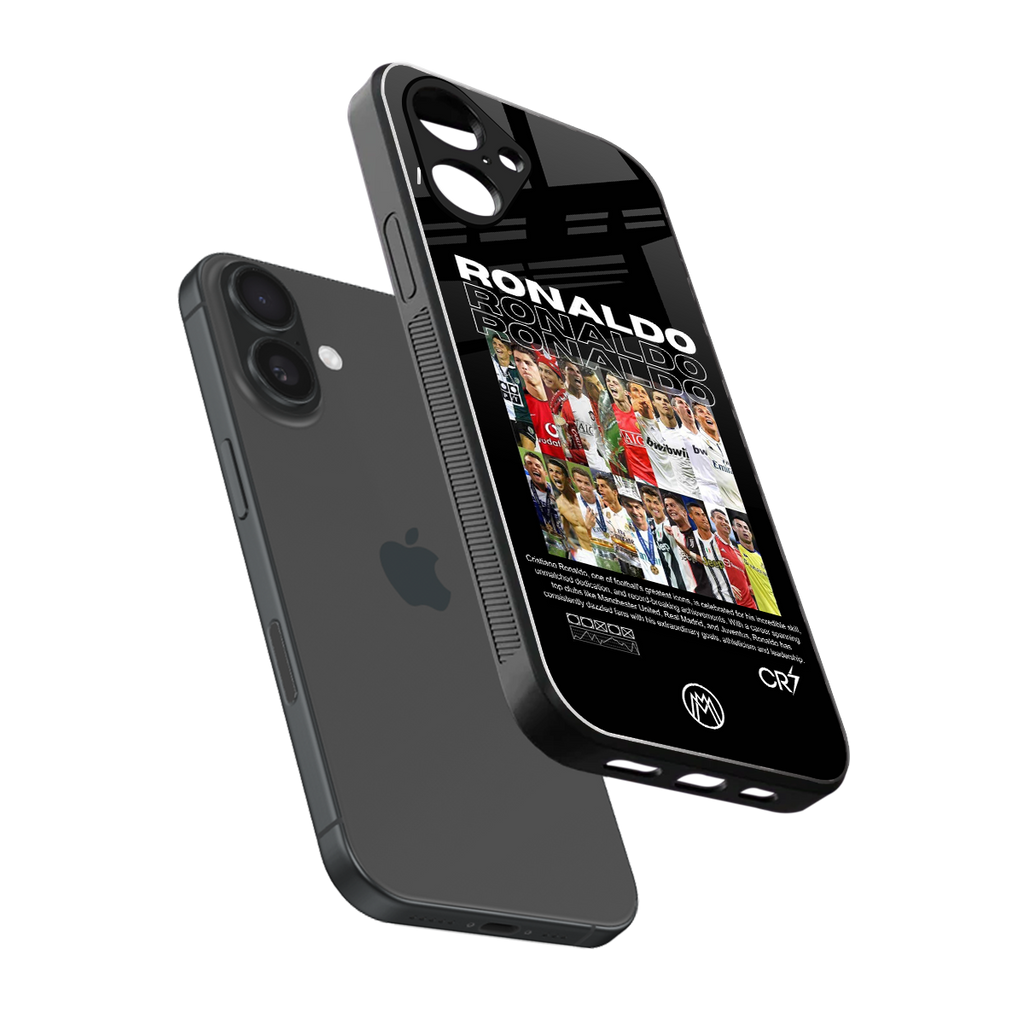 ronaldo back phone cover | glass case for iphone 16