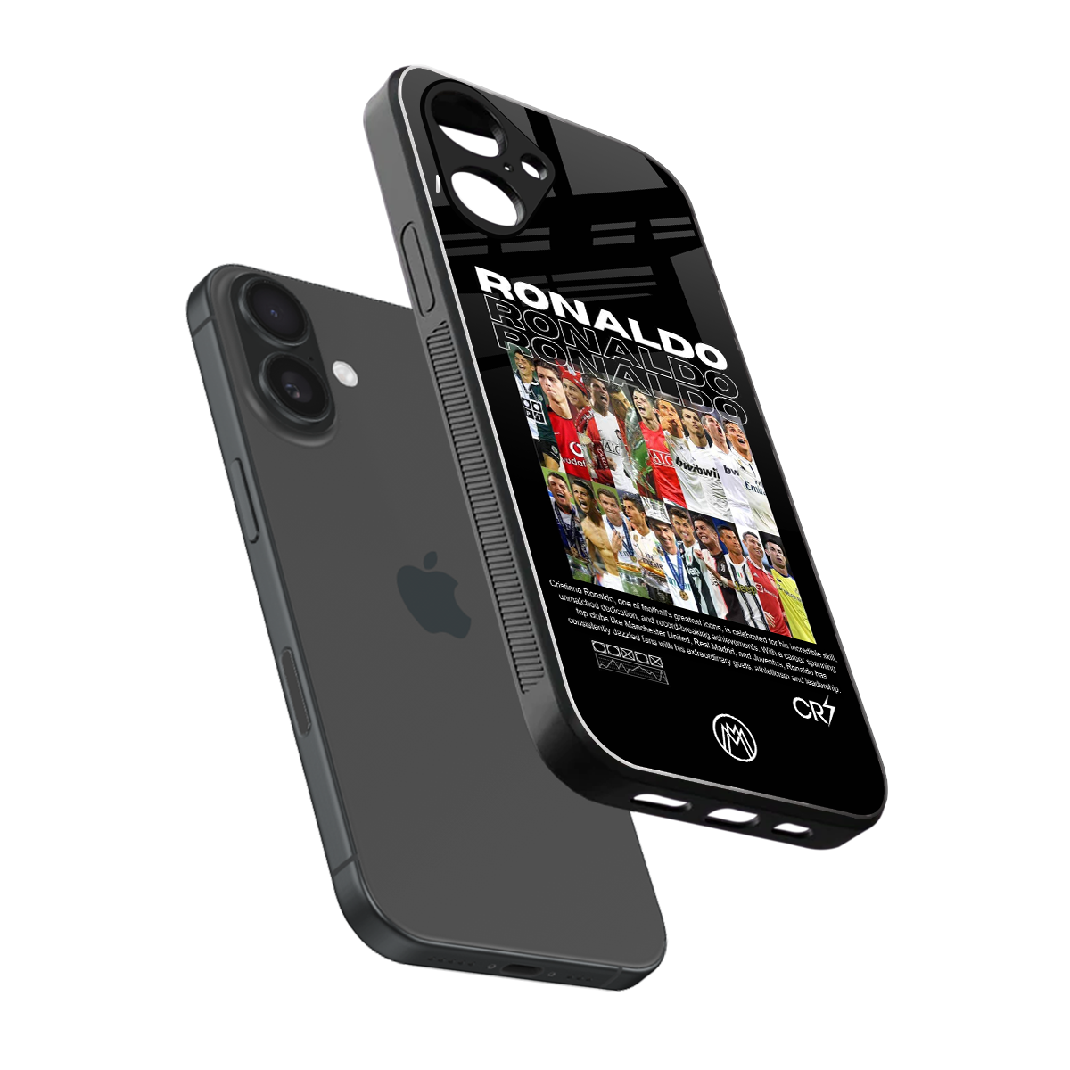 ronaldo back phone cover | glass case for iphone 16