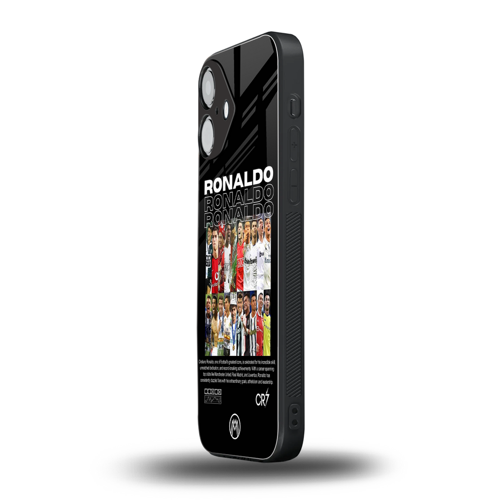 ronaldo back phone cover | glass case for iphone 16