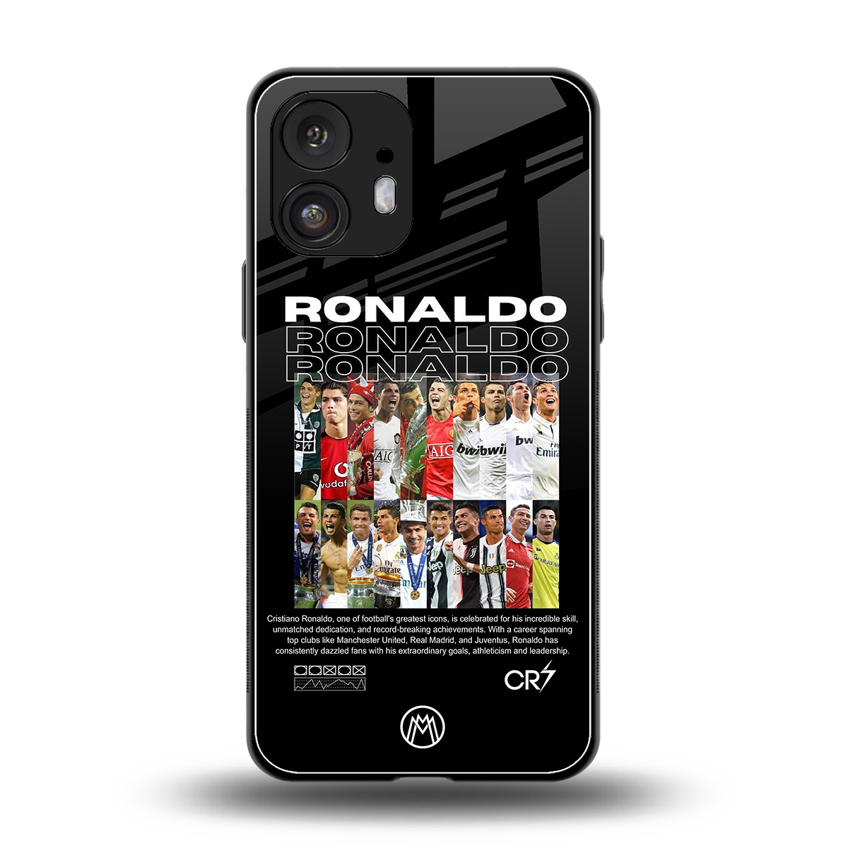 ronaldo back phone cover | glass case for nothing phone 2
