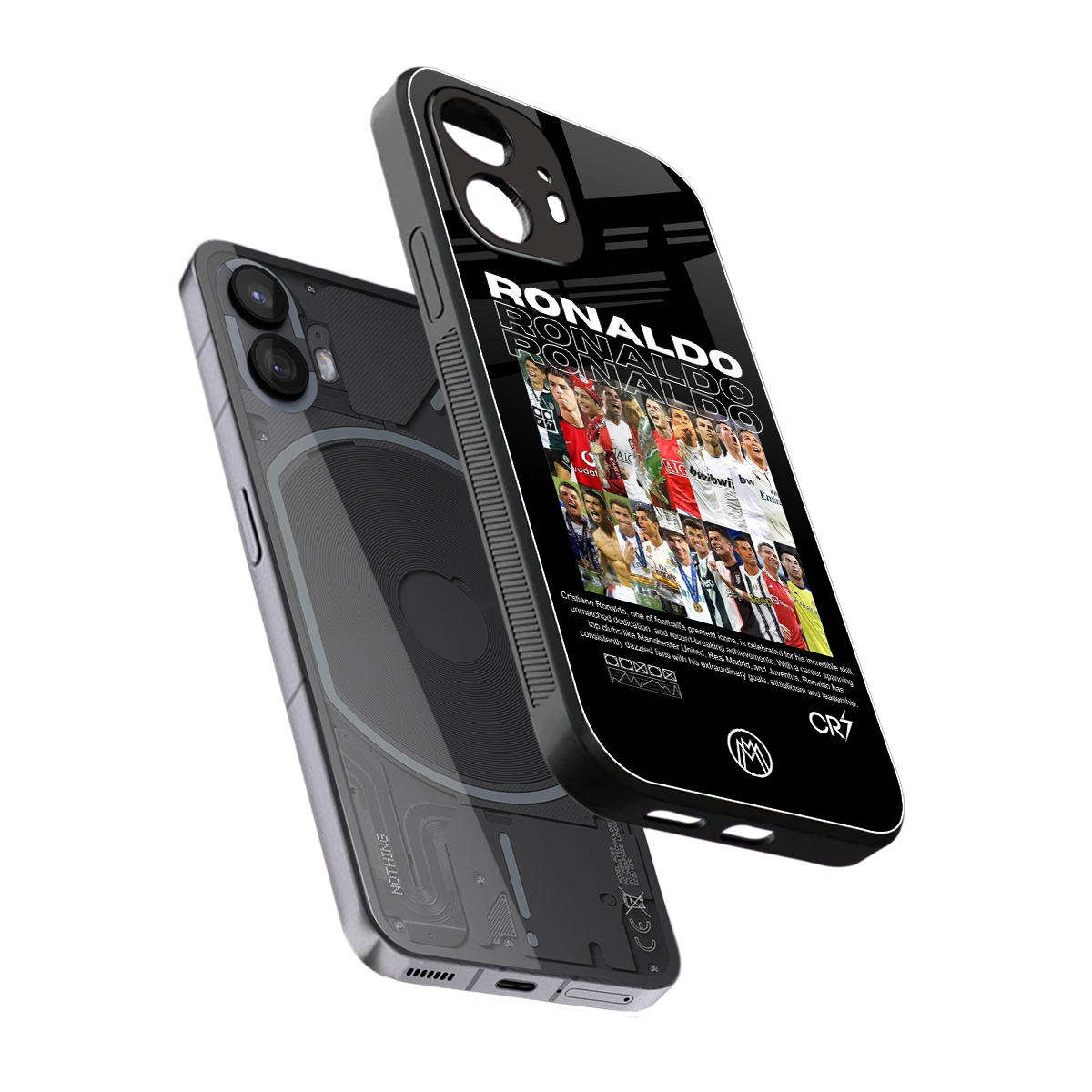 ronaldo back phone cover | glass case for nothing phone 2
