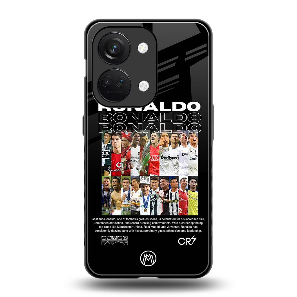 ronaldo back phone cover | glass case for oneplus nord 3