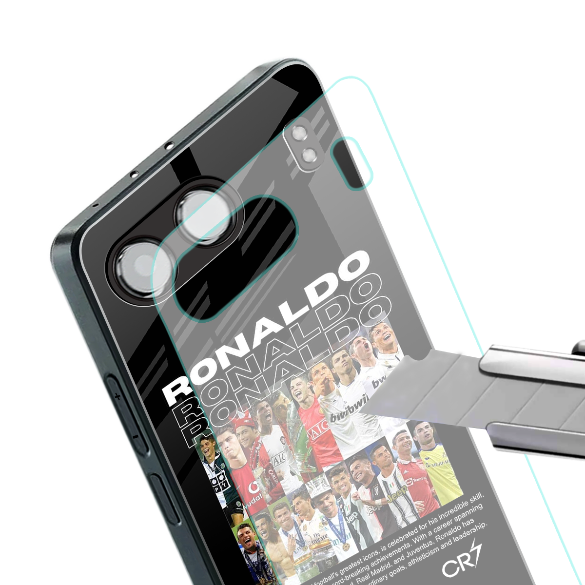 ronaldo back phone cover | glass case for oneplus nord 4