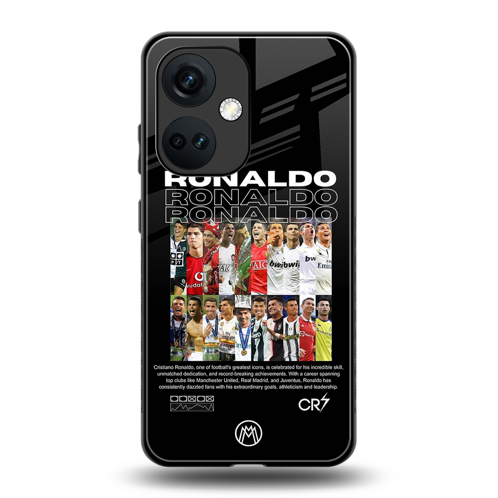 ronaldo back phone cover | glass case for oneplus nord ce 3
