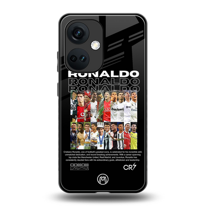 ronaldo back phone cover | glass case for oneplus nord ce 3