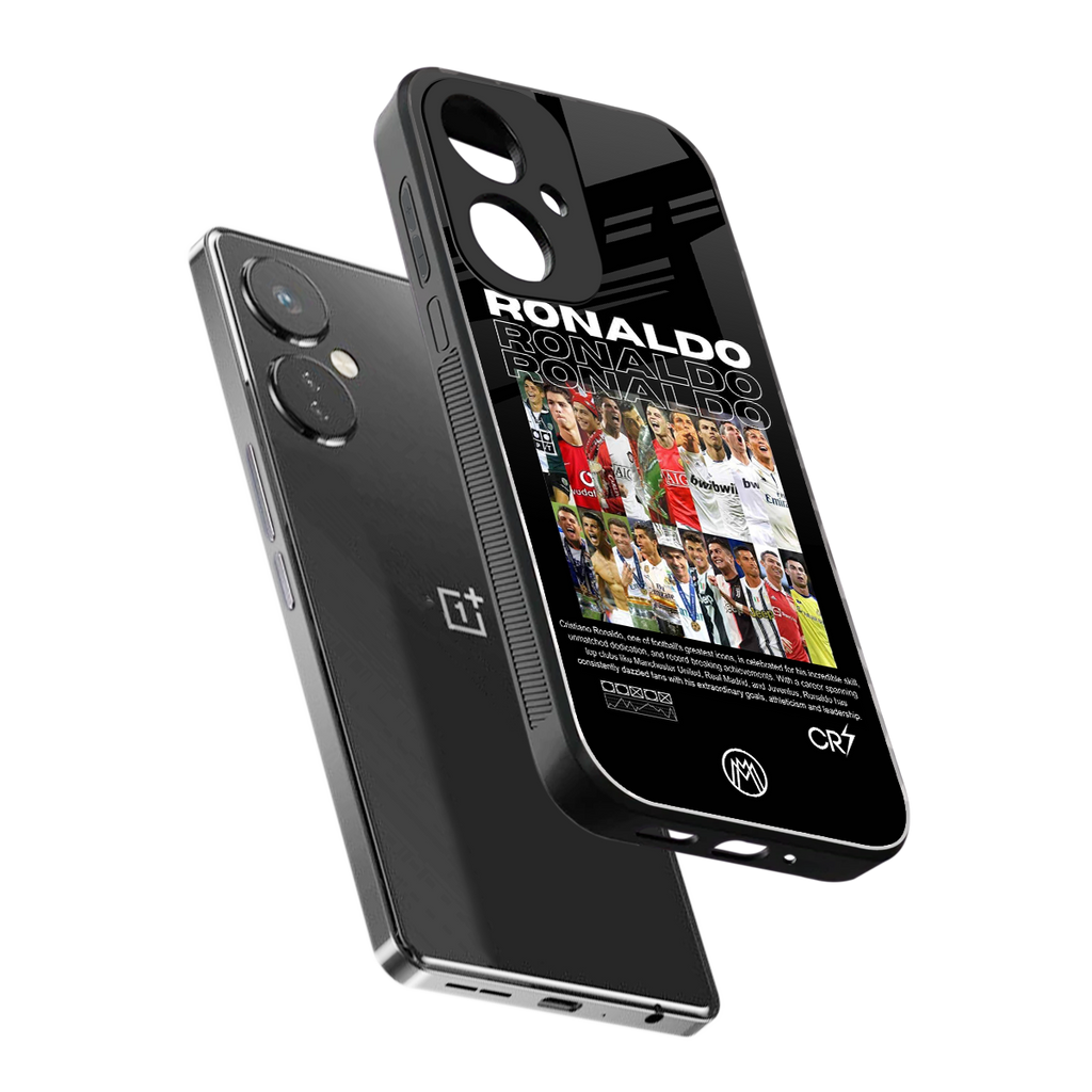 ronaldo back phone cover | glass case for oneplus nord ce 3