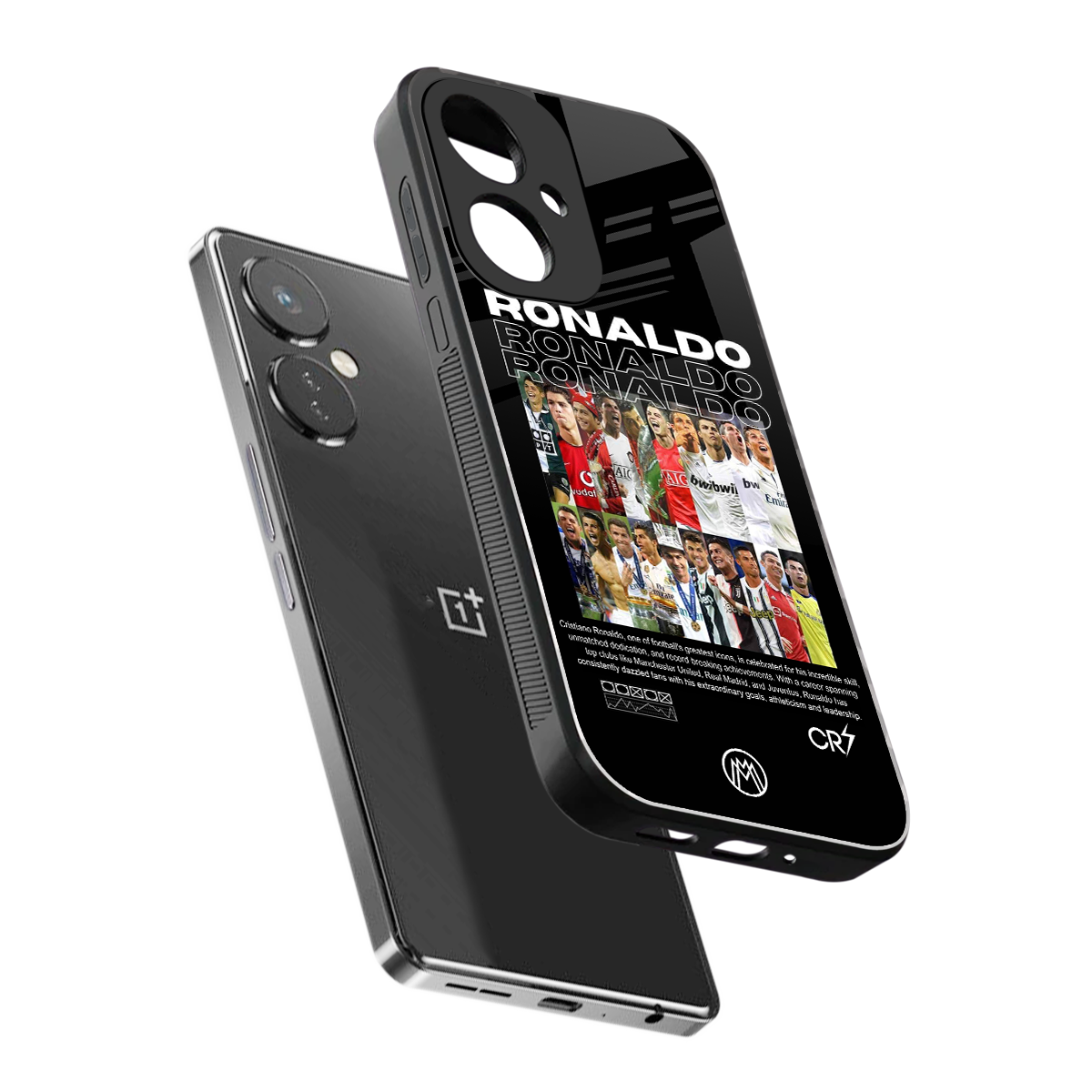 ronaldo back phone cover | glass case for oneplus nord ce 3