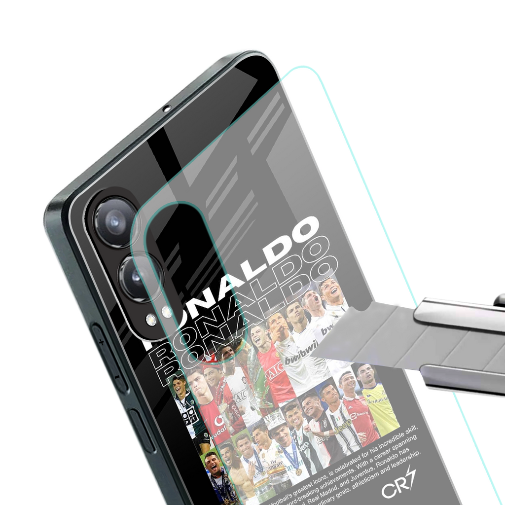 ronaldo back phone cover | glass case for oneplus nord ce 4 lite
