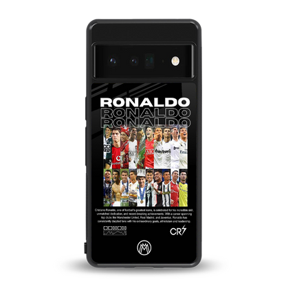 ronaldo back phone cover | glass case for google pixel 6 pro