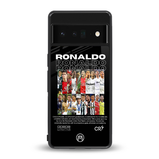 ronaldo back phone cover | glass case for google pixel 6 pro
