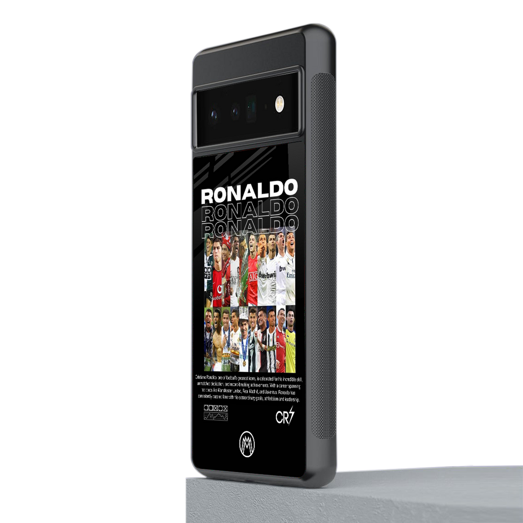ronaldo back phone cover | glass case for google pixel 6 pro