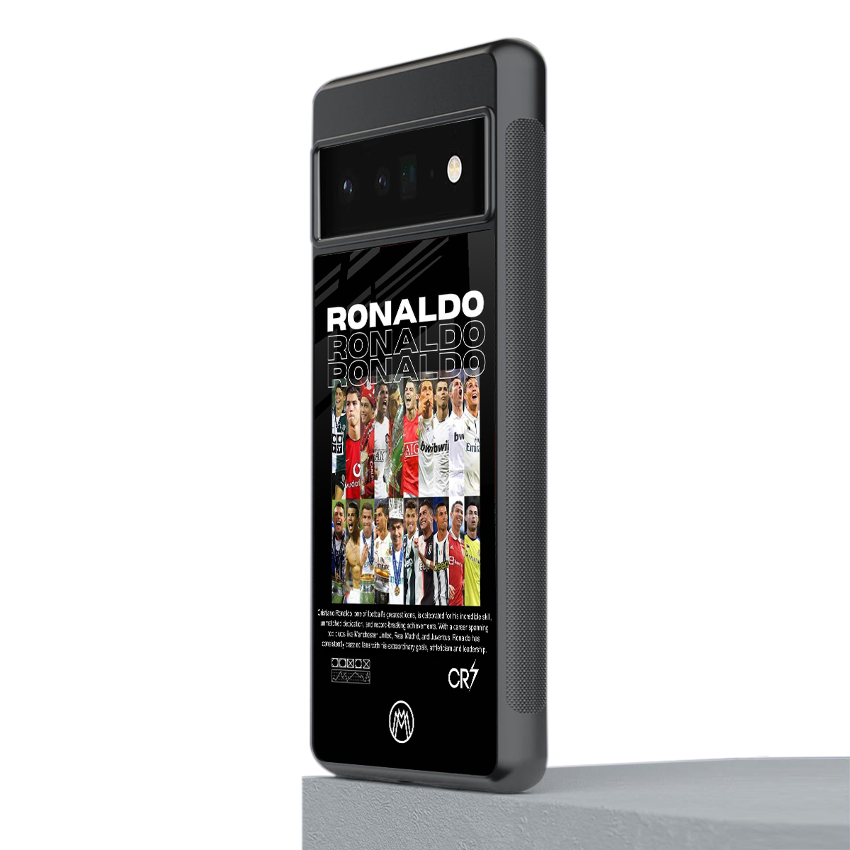 ronaldo back phone cover | glass case for google pixel 6 pro