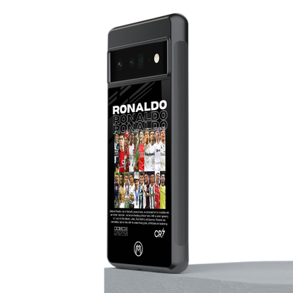 ronaldo back phone cover | glass case for google pixel 6 pro