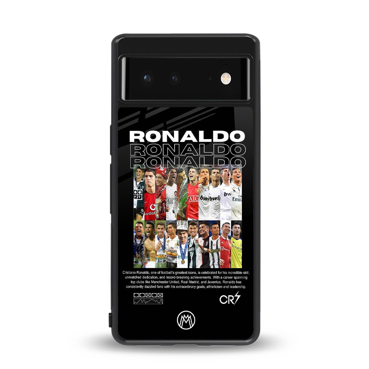 ronaldo back phone cover | glass case for google pixel 6
