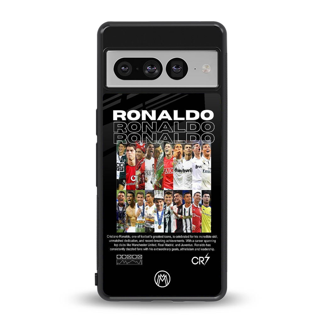 ronaldo back phone cover | glass case for google pixel 7 pro