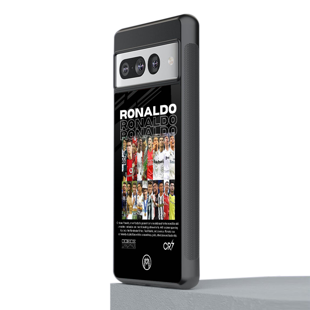 ronaldo back phone cover | glass case for google pixel 7 pro