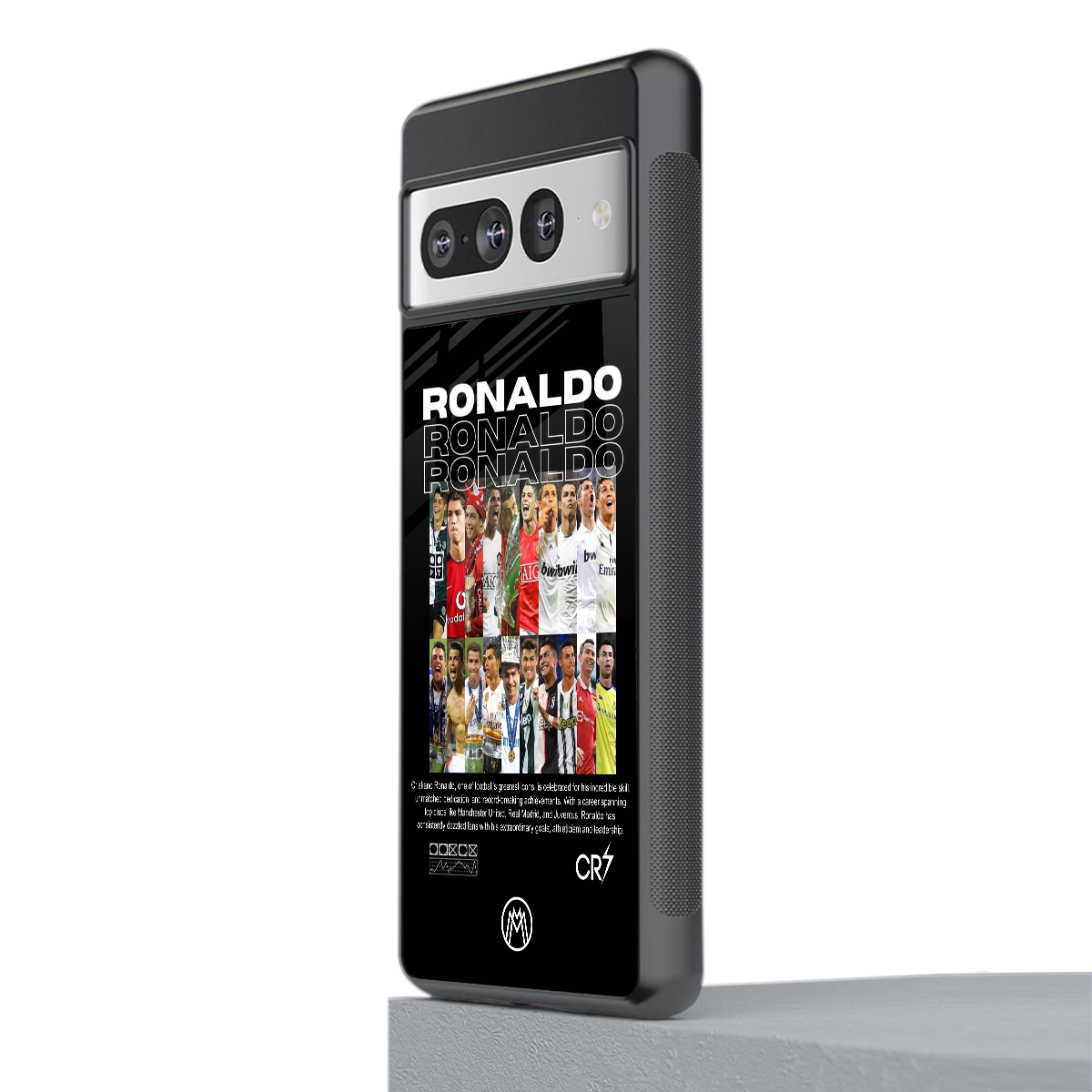ronaldo back phone cover | glass case for google pixel 7 pro