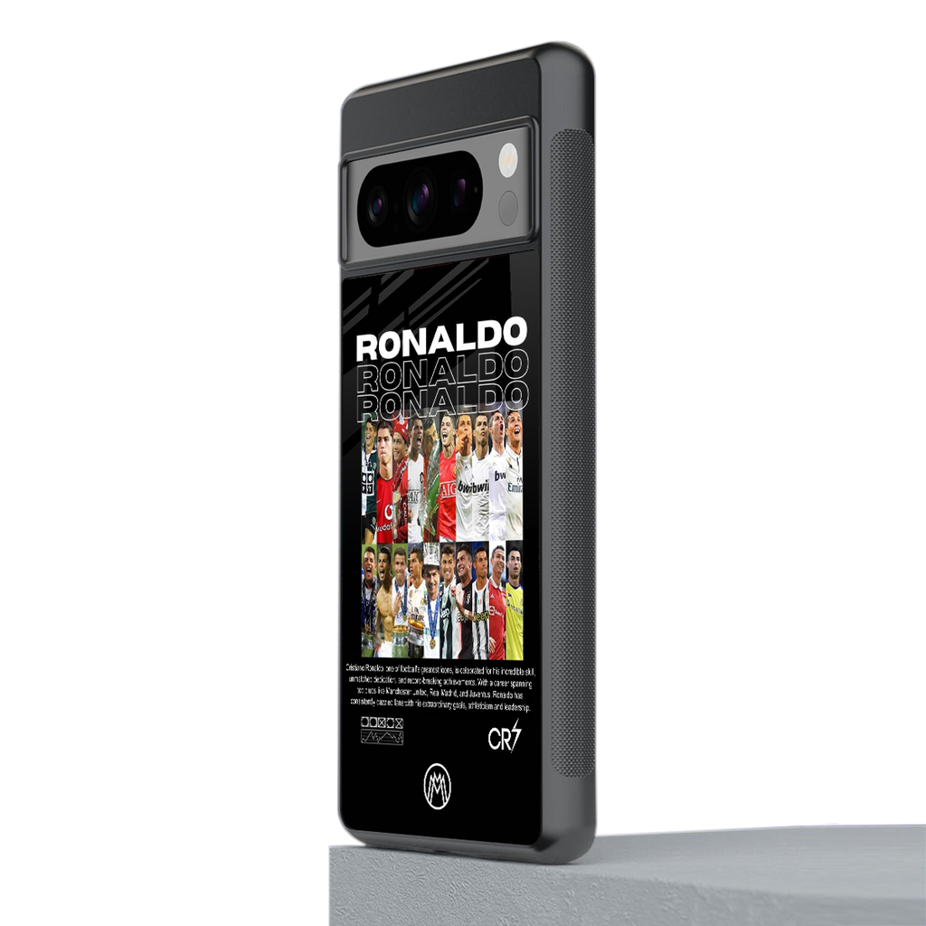 ronaldo back phone cover | glass case for google pixel 8 pro